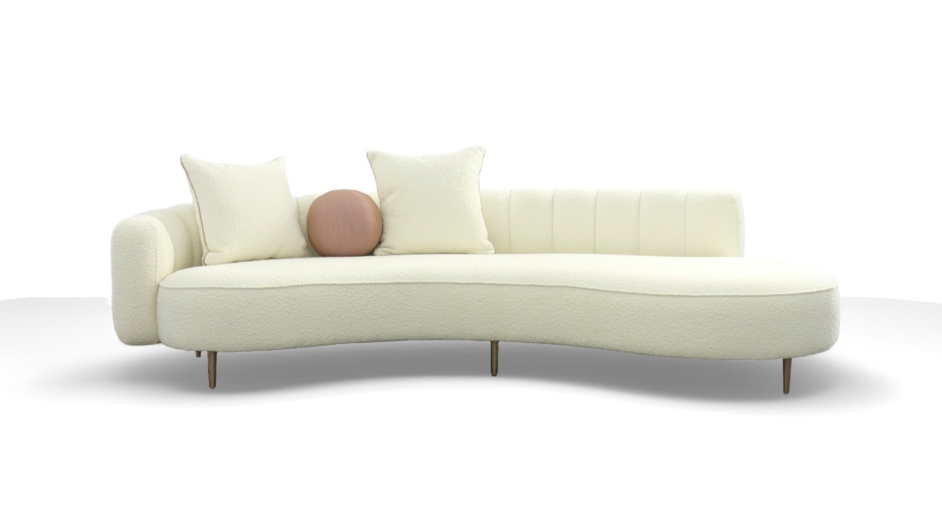 Modrest - Maverick Modern Cream Fabric Chaise