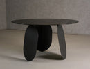 Modrest Maxine - Modern Hammered Grey Glass Round Dining Table