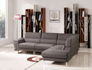 Divani Casa Navarro Modern Brown Fabric Sectional Sofa w/ Right Facing Chaise
