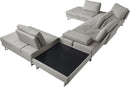 Divani Casa Baxter - Modern Grey Fabric Sectional Sofa + Coffee Table