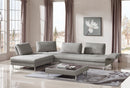 Divani Casa Baxter - Modern Grey Fabric Sectional Sofa + Coffee Table
