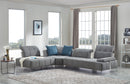 Divani Casa Nash - Modern Grey Fabric Sectional Sofa Adjustable Backrest