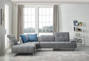 Divani Casa Nash - Modern Grey Fabric Sectional Sofa Adjustable Backrest