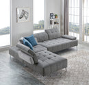 Divani Casa Nash - Modern Grey Fabric Sectional Sofa Adjustable Backrest