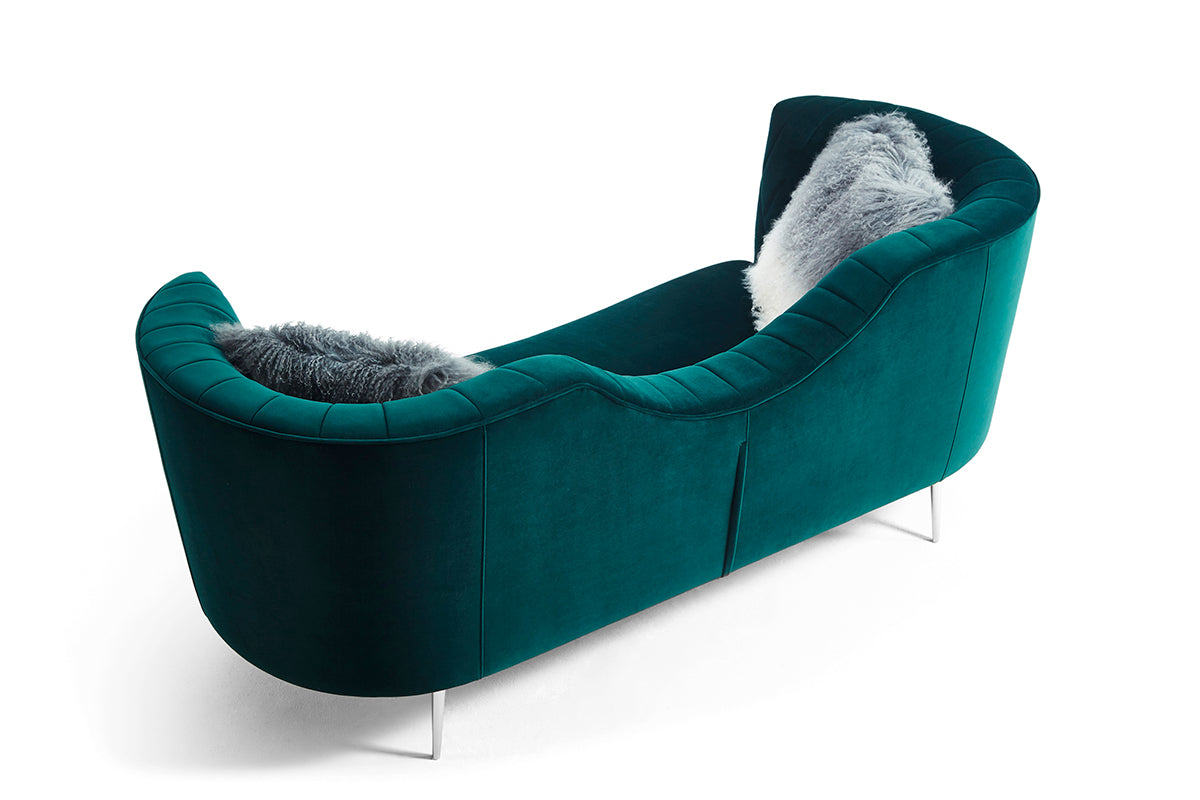 Divani Casa Loretta Modern Green Velvet Sofa