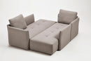 Divani Casa - Polson Modern Light Grey Fabric Modular  Sectional Sofa Bed