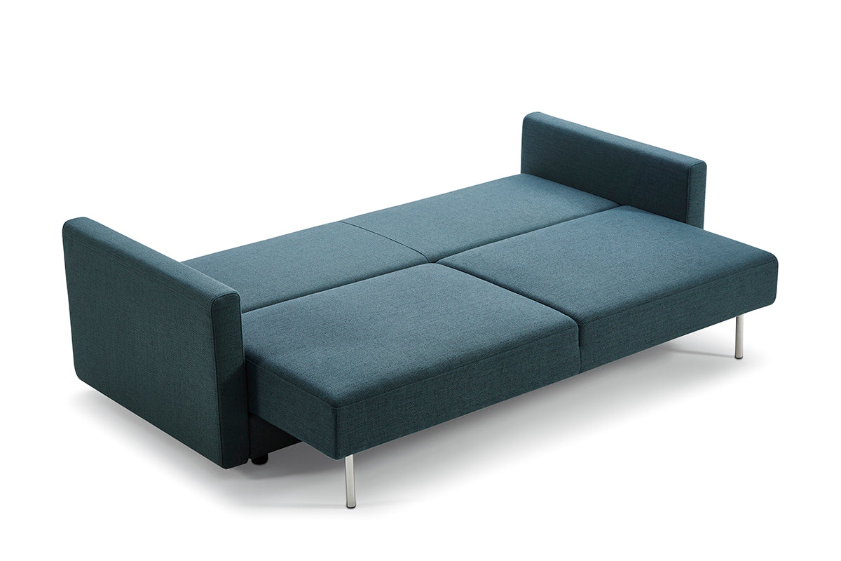 Divani Casa Fredonia Modern Blue-Green Fabric Sofa Bed w/ Storage