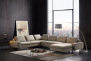 Divani Casa Cascade - Modern Beige Fabric U Shaped Sectional Sofa