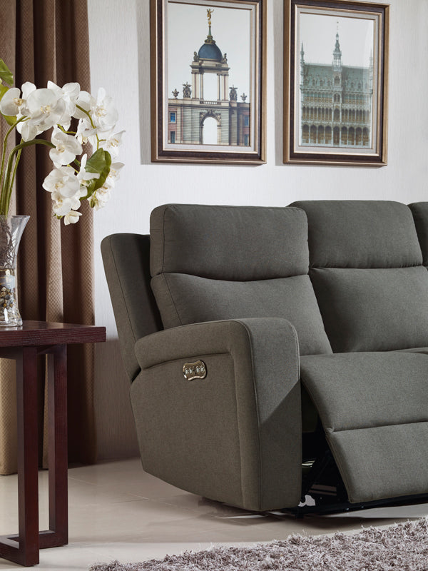 Divani Casa Shaw Modern Grey Fabric Loveseat w/ Recliners