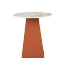Modrest Merkel - Modern Ceramic + Leather End Table