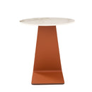 Modrest Merkel - Modern Ceramic + Leather End Table