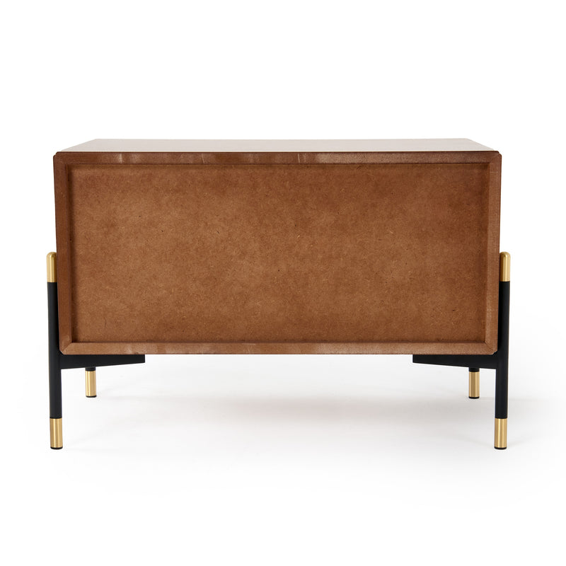 Nova Domus Metcalf - Mid-Century Walnut & Grey Nightstand