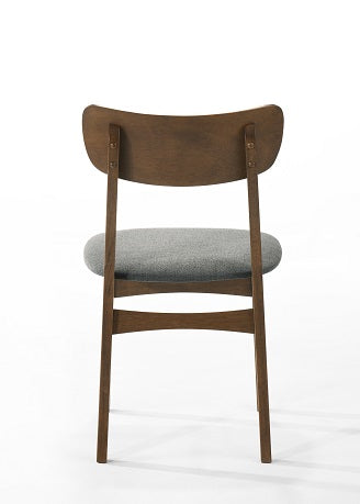 Modrest Castillo - Modern Walnut and  Grey Side Dining Chair (Set of 2)