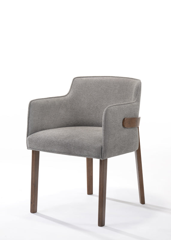 Modrest Jordan Modern Walnut & Grey Dining Set