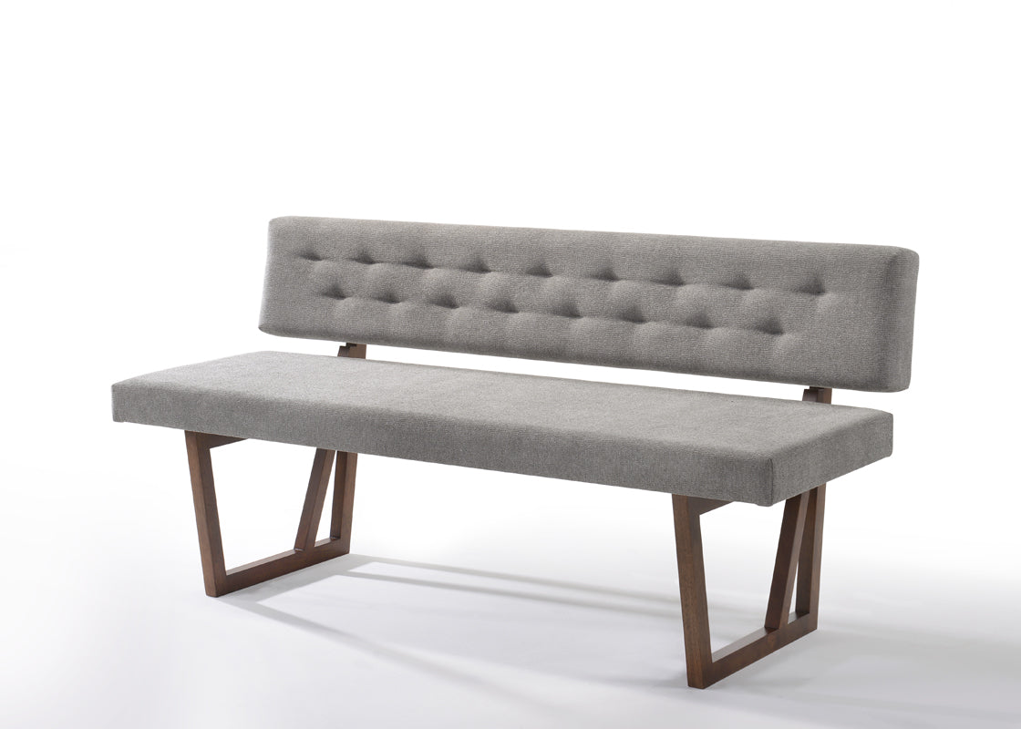 Modrest Jordan Modern Walnut & Grey Dining Set