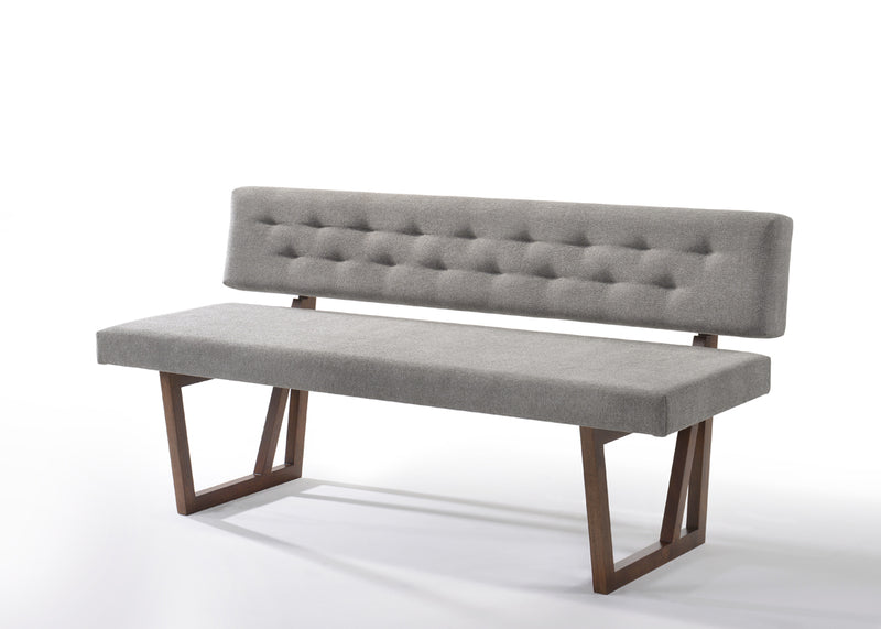 Modrest Jordan Modern Walnut & Grey Dining Set