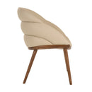 Modrest Michael - Mid-Century Modern Beige Vegan Leather + Walnut Dining Chair