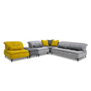 David Ferrari Mikado - Italian Modern Grey + Yellow Fabric Modular Sectional Sofa