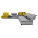 David Ferrari Mikado - Italian Modern Grey + Yellow Fabric Modular Sectional Sofa