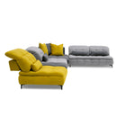 David Ferrari Mikado - Italian Modern Grey + Yellow Fabric Modular Sectional Sofa