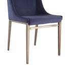 Modrest Mimi - Contemporary Blue Velvet & Antique Brass Dining Chair (Set of 2)