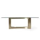 Modrest Mingus - Modern Glass + Brushed Brass Rectangualr Dining Table