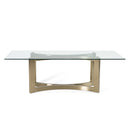 Modrest Mingus - Modern Glass + Brushed Brass Rectangualr Dining Table