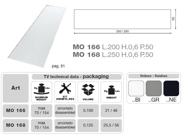 MO-USA2 Modena Grey TV Entertainment System Made In Italy