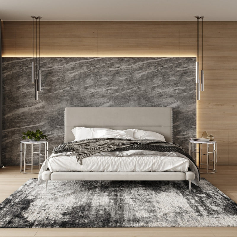 Modrest Bergeron - Contemporary Cream Woven Fabric Bed