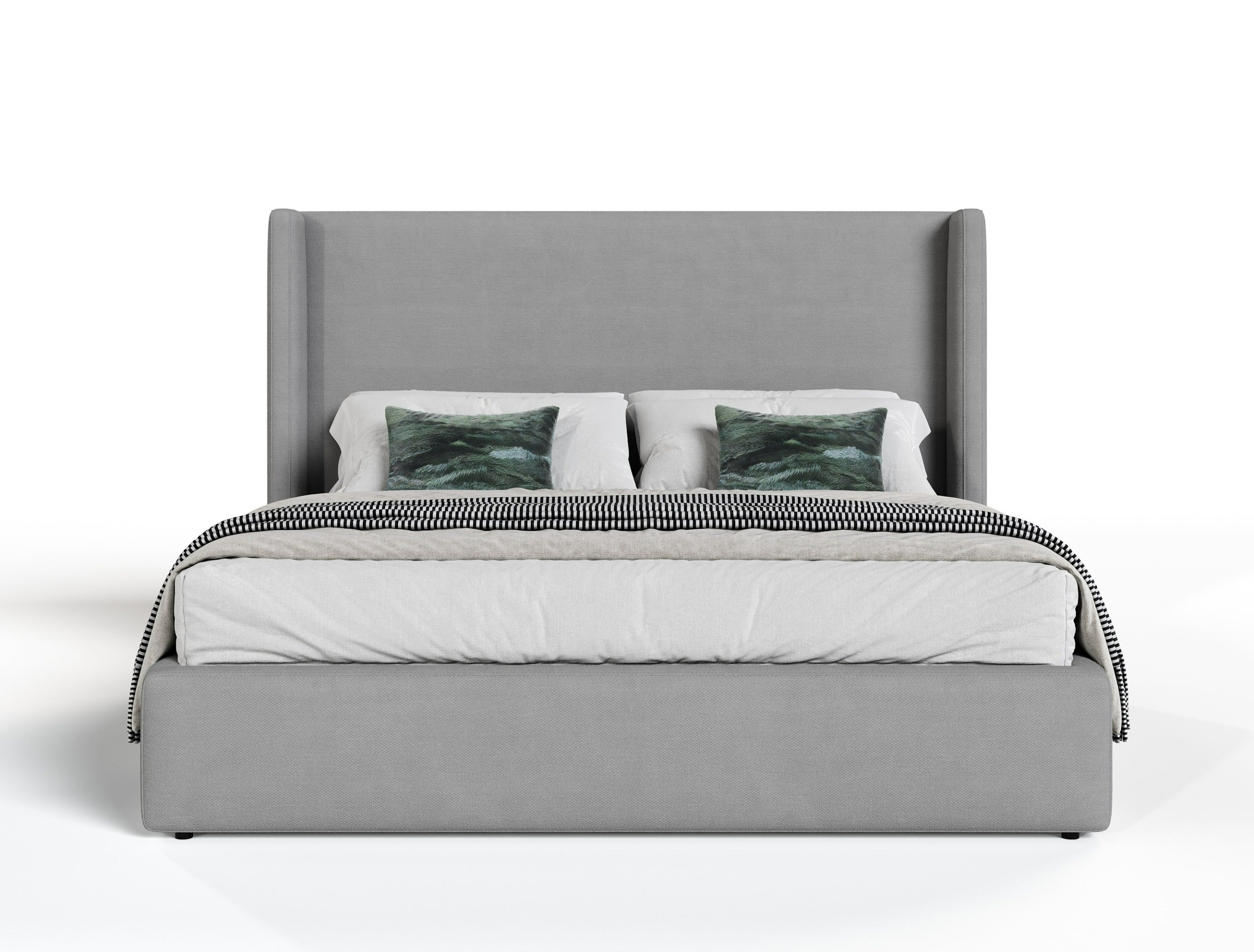 Modrest Byrne + Asus - Modern Grey Fabric + Elm Grey 4-Piece Bedroom Set