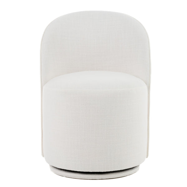Modrest Correa - Modern White Fabric Swivel Dining Chair