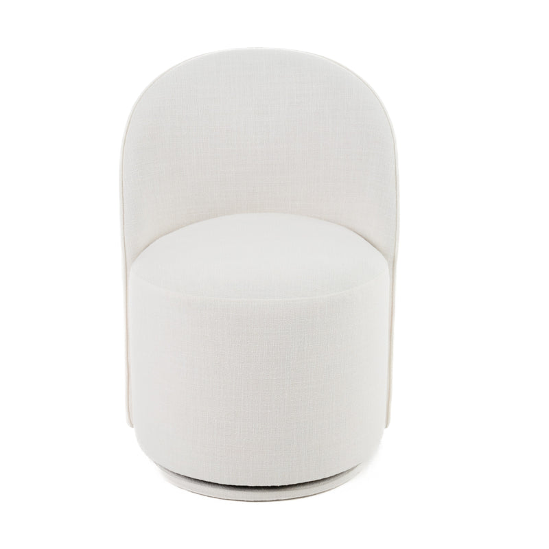 Modrest Correa - Modern White Fabric Swivel Dining Chair