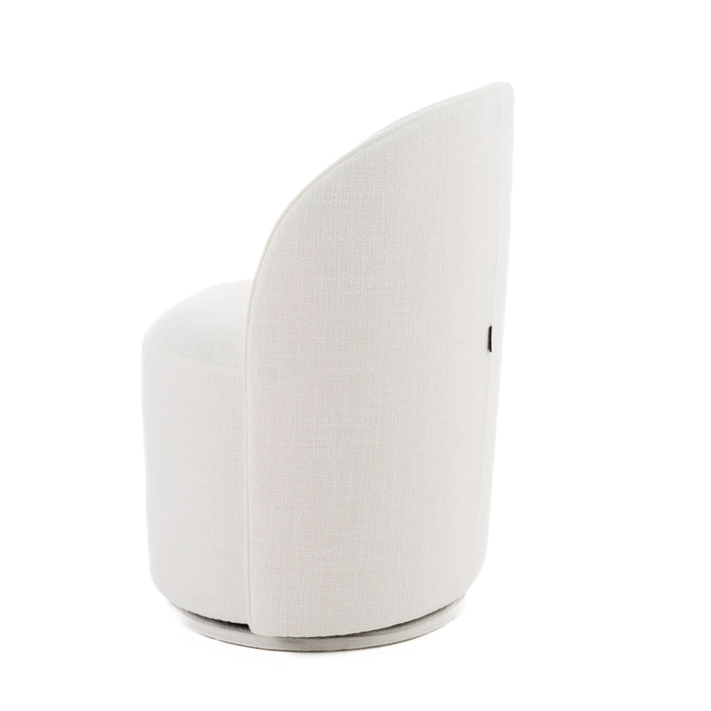 Modrest Correa - Modern White Fabric Swivel Dining Chair