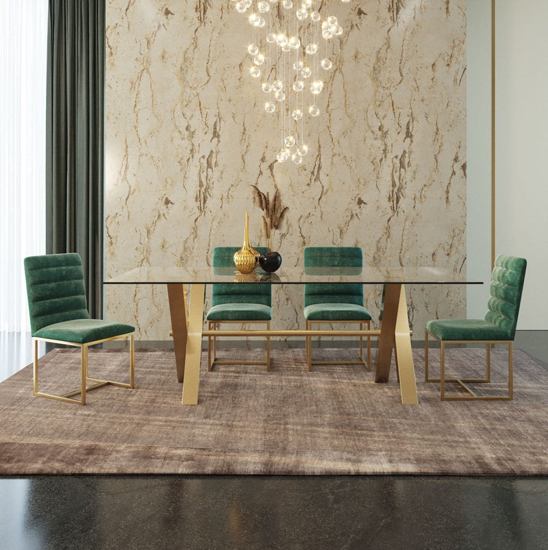 Modrest Dandy - Modern Golden & Glass Dining Table