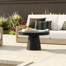 Modrest Desoto - Modern Black Concrete Round Coffee Table