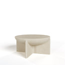 Modrest Elsa - Modern Beige Concrete Round Coffee Table