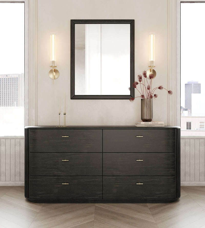 Modrest Fields - Modern Black Acacia Mirror