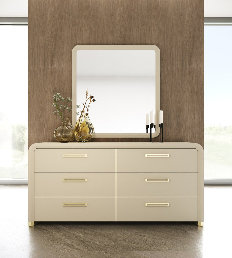 Modrest Florence - Modern Beige Leatherette Mirror