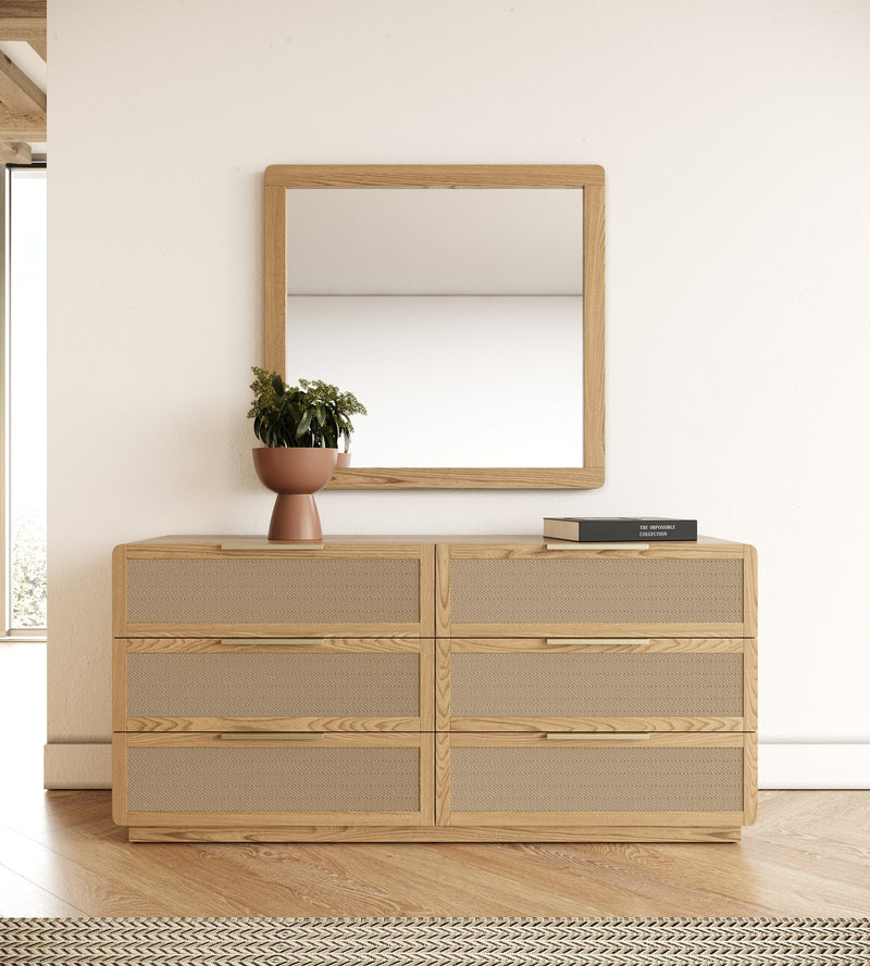 Modrest Gavin - Modern Natural Ash + Rattan Dresser