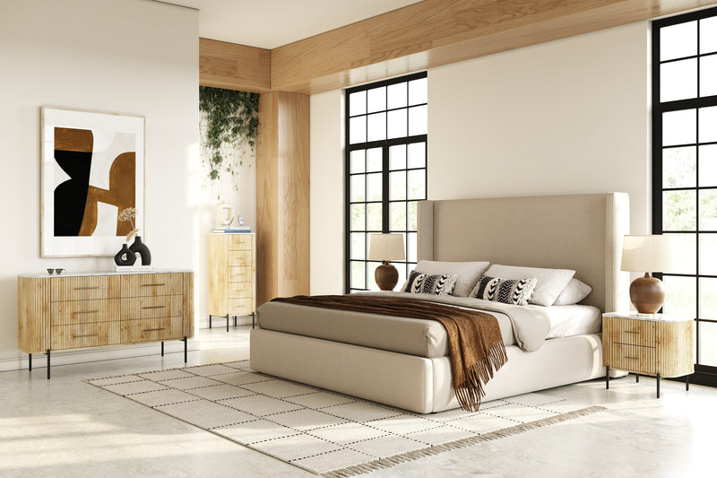 Modrest - Cambridge White Marble & Mango 5 Drawer Chest