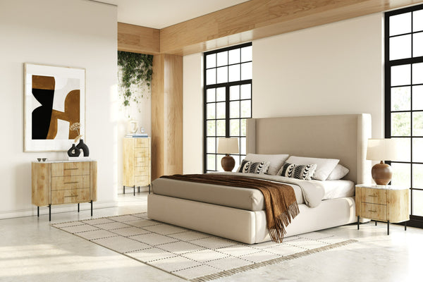 Modrest - Cambridge White Marble & Mango 5 Drawer Chest