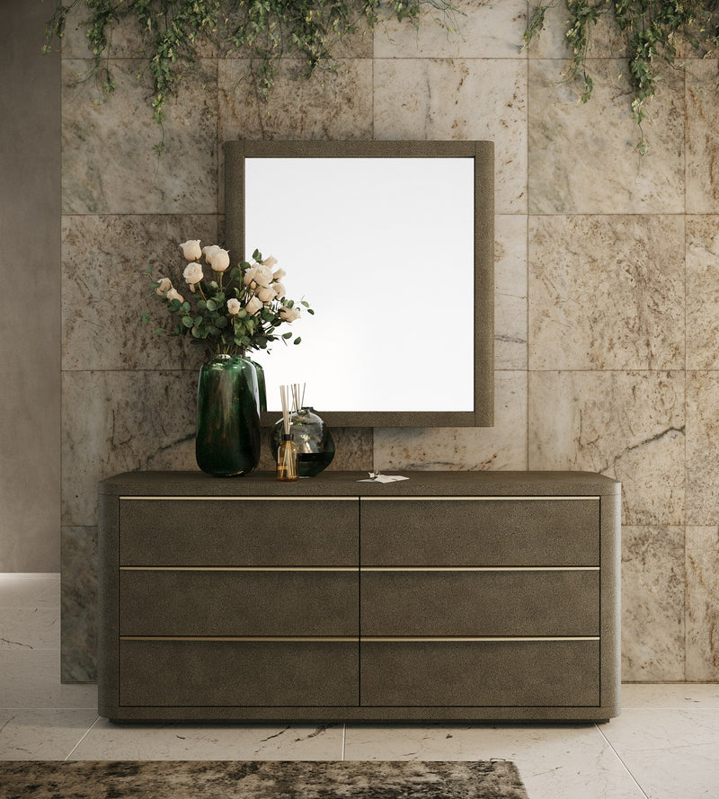 Modrest Lois - Modern Beige Shagreen Mirror