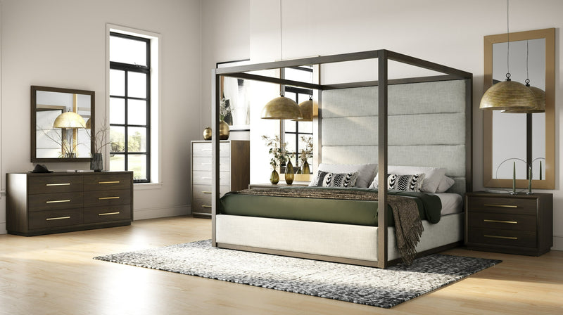 Modrest Manhattan - Contemporary Brown Oak Mirror