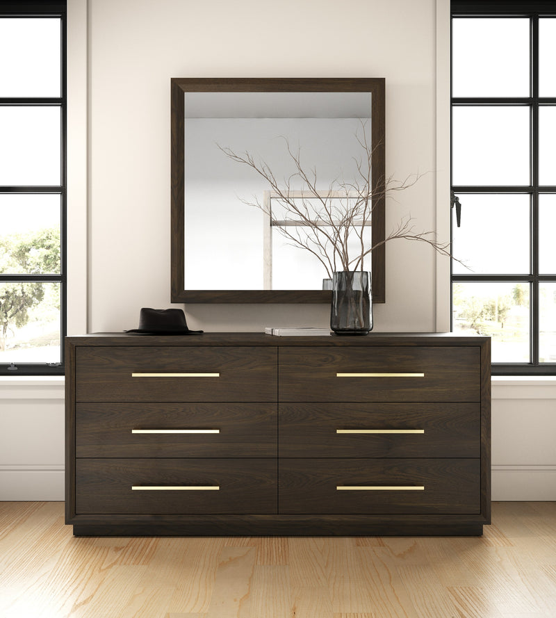Modrest Manhattan - Contemporary Brown Oak and Gold Dresser