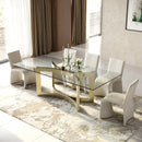 Modrest Mingus - Modern Glass + Brushed Brass Rectangualr Dining Table