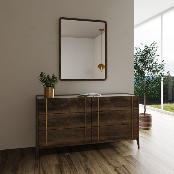 Modrest Oakley - Mid-Century Dark Brown Mirror