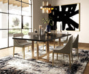 Modrest Fairview - Modern Grey & Brass Dining Chair