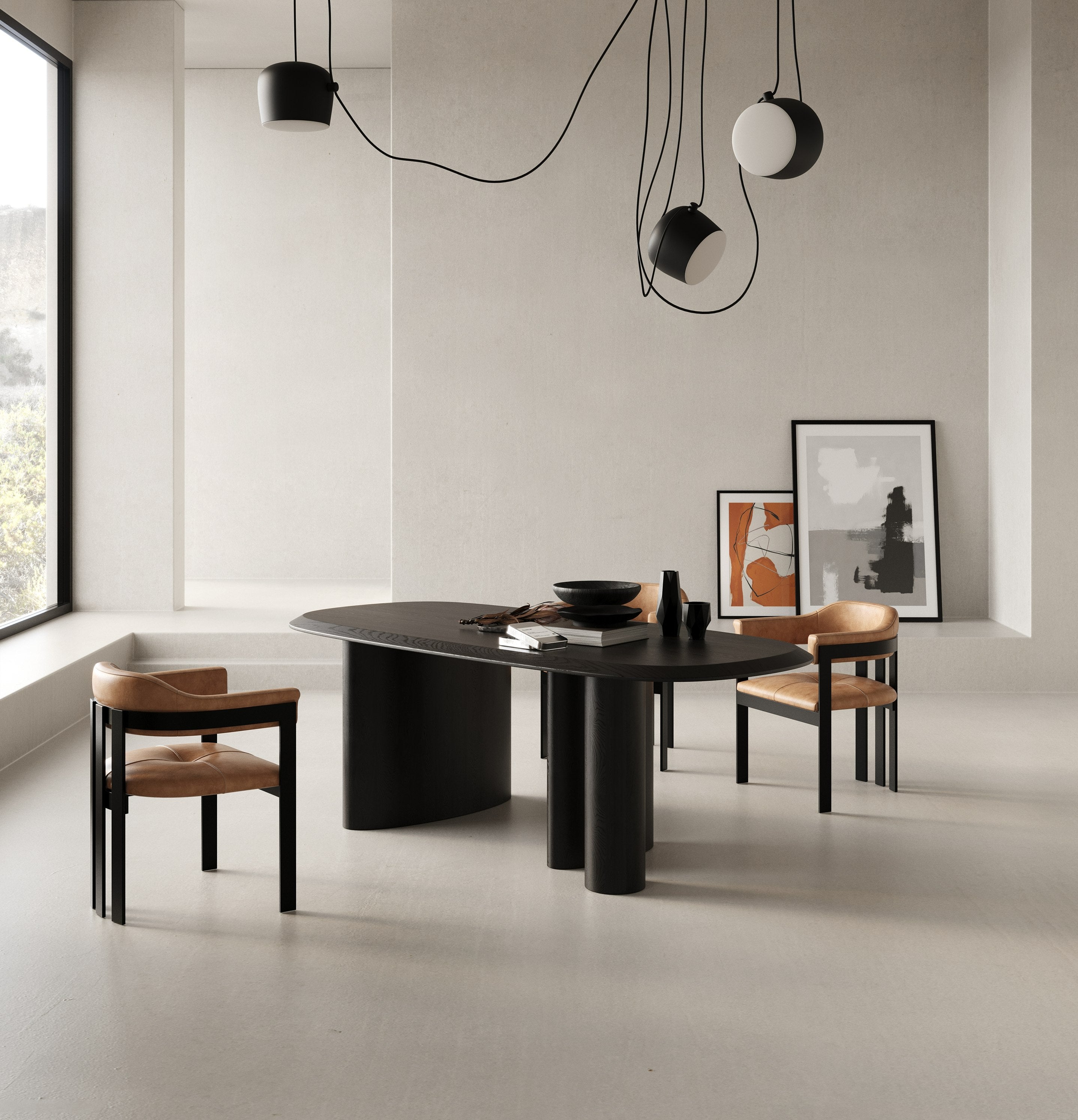 Modrest Summit - Modern 87" Black Ash Dining Table