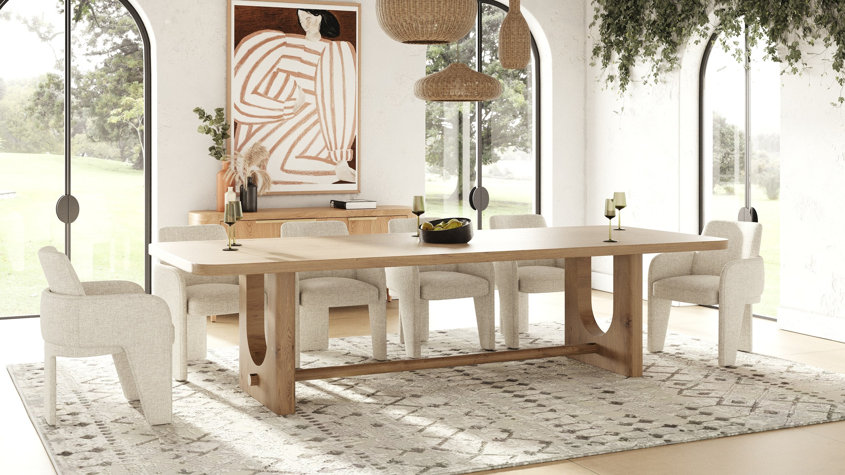 Modrest Walz - Modern Natural Oak Rectangular Dining Table