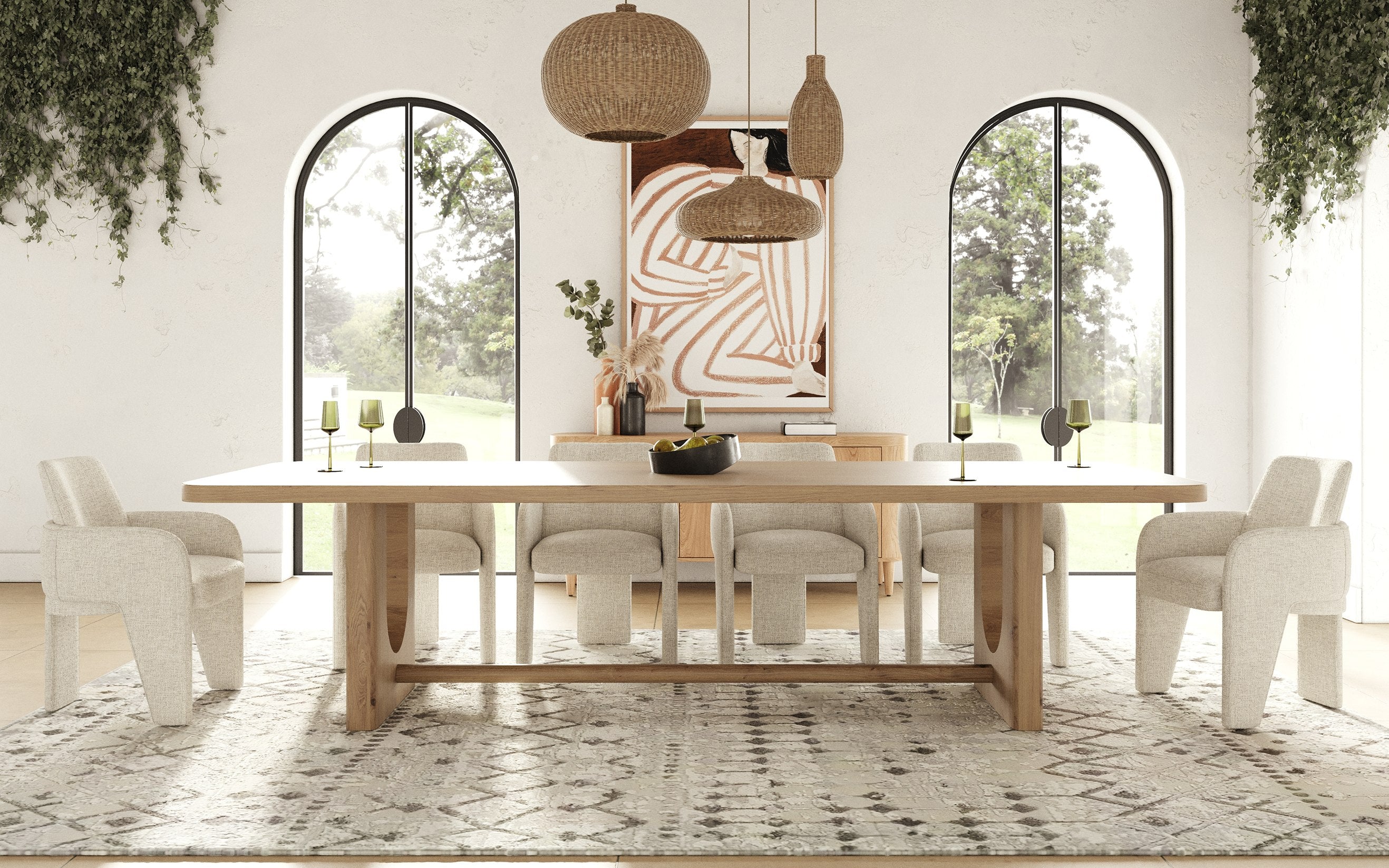 Modrest Walz - Modern Natural Oak Rectangular Dining Table